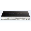 D-Link DGS-1210-10MP 10-portový gigabitový Smart+ PoE switch, 8x GbE PoE+, 2x SFP, PoE 130W, bez ventilátora DGS-1210-10MP-E