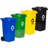 Multistore Sada 4 odpadkových košov 4x120L modrá zelená žltá čierna