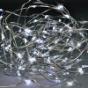 Solight vianočná reťaz strieborná 100x mini LED 10m 3 x AA studené svetlo