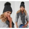 Fashionweek Dámska zimná čiapka s brmbolcom JENOT ZIZI-P15 Farba: grafit, Veľkosť: Universal