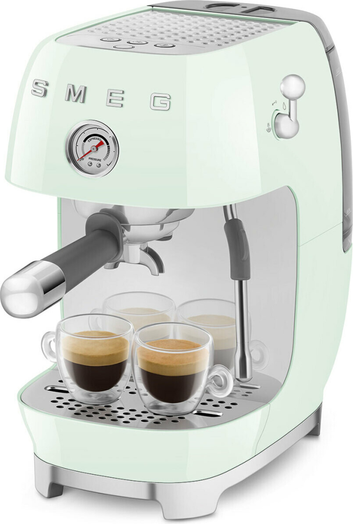 Pákový kávovar Smeg ECF01PGEU v štýle 50. rokov / 1350 W / pastelovo zelená