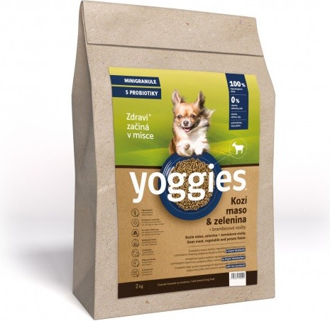 Yoggies MINI Kozie mäso&zelenina hypoalergénne lisované za studena s probiotikami 2 kg