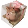 Pokladnička keramická Prasiatko ružové+bodky PK90-5, 8cm (8 cm)