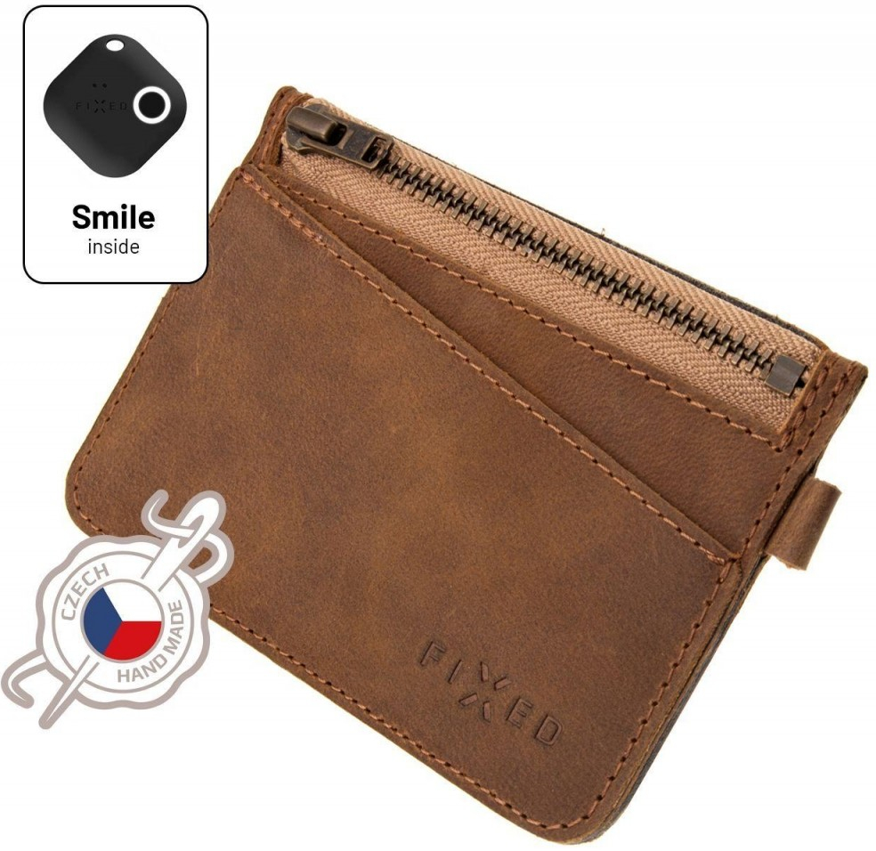 Fixed Smile Coins kožená peňaženka so smart trackerom Smile Motion FIXSM SCO BRW hnědá