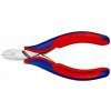 KNIPEX Bočné cvikacie kliešte KNIPEX na elektroniku, zrkadlové, 2f plast návlek, tvar 1, 115 mm