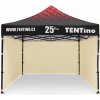 TENTino PROMO nožnicový stan 3x3 m STEEL s potlačenou STRECHOU Farba opláštenia: 2A - KRÉMOVÁ, Počet bočních plachet: konstrukce + střecha TENTino + 4x boční strana