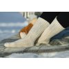 Wooline Vlnené ponožky 100% Merino, voľný lem, krémovo biela Veľkosť: 39-42