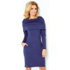 Numoco Dámske šaty s golierom v modrej farbe 131/5 Veľkosť: XS