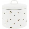 Bastion Collections Keramická dóza White/Brown Hearts B