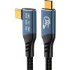 PremiumCord kábel USB4 Version2.0, 40 Gbps, 8K@60Hz, 240 W, Thunderbolt 3/4, 0,8m, zahnutý, sivý 8592220026967