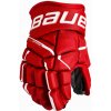 Hokejové rukavice Bauer Supreme MACH Red Junior 10 palcov