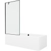 Mexen Cube obdĺžniková vaňa 170 x 80 cm s obkladom a 1-krídlovou sprchovou zástenou 90 cm, Čierny vzor - 550517080X9509007070
