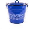 Vedro smaltované 10l/28cm s pokrievkou, dekor Čičmany KLC