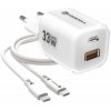 Forcell F-Energy GaN III Crystal Color VT-41, USB-C/USB-A, PD QC4.0 33W + USB-C kábel, biela