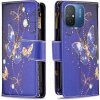 Peňaženkové kožené puzdro Colored Drawing na Xiaomi Redmi 12C - Purple Butterfly