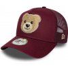 New Era 9FO AF Boucle Bear Trucker Child Frosted Burgundy JR vínová