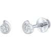 Silvego Diamantové náušnice (0,16 ct) Chloe kôstky v bielom zlate dámske aj detské DNN3487EGWD