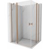 Mexen Mist Duo sprchovací kút s otváracími dverami 85 x 75 cm, transparentný, brúsená meď - 8A4-085-075-65-00