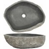 VidaXL Umývadlo z riečneho kameňa, oválne, (45-53) x (34-41) cm