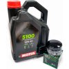 SADA OLEJ MOTUL 5100 10V40 4L OLEJOVÝ FILTER HF147 YAMAHA KYMCO