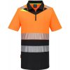 Reflexné polo tričko 3XL Oranžová / čierna