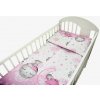 Obliečky do postieľky biele s ružovou - Sloník, 120x90