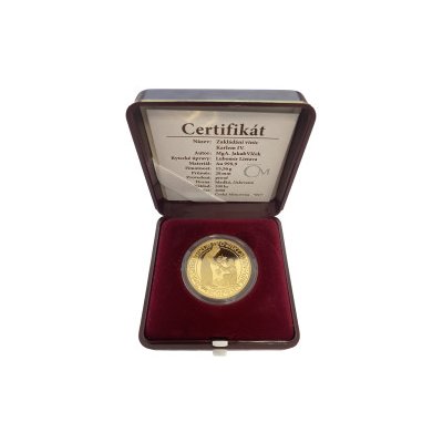 Česká mincovna zlatá medaila Zakladanie viníc Karlom IV. 2008 Proof Číslovaná 1/2 oz
