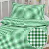 Biante Detské bavlnené posteľné obliečky do postieľky Sandra SA-058 Zeleno-biele kocky Do postieľky 100x135 a 40x60 cm