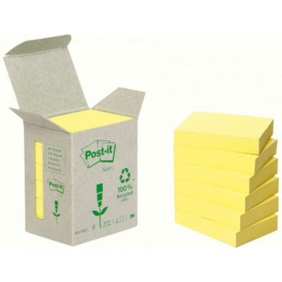 Bločky Post-it recyklované, 76x76 mm, žlté