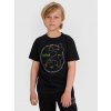 4F detské tričko čierne bavlna veľkosť 152