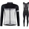 Force SPRAY LADY bielo-čierny cyklodres - dl. rukáv + Force BRIGHT LADY čierne cyklokalhoty - S