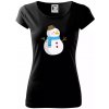 Snehuliak so šálom - Dámske tričko Pure - XS ( Čierna )
