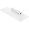 NIMCO NIKAU Polica do kúpeľne sklenená 30x11 cm, biela matná, chróm, NK 30091B-30-26