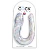 King Cock Clear Double Trouble Large - Transparentný dvojitý model 44 cm