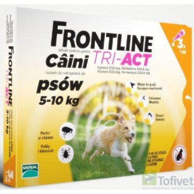 Frontline Tri-Act Spot-On Dog S 5-10 kg 3 x 1 ml