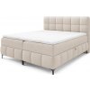 Manželská boxspring posteľ s úložným priestorom Zophie 180x200 - krémová