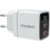 Nabíjačka do siete ChoeTech PD35W Dual Type-C GAN PD35W Wall Charger, white (PD6051-WH)