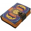 Leather Journals Nebeský zápisník střídání slunce a měsíce v kožené vazbě