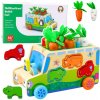 LEAN Toys Vzdelávacie drevené auto Triedič tvarov Puzzle Labyrint