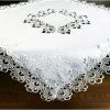 Obrus biely s čipkovaným okrajom biela Šírka 85 cm | Dĺžka 85 cm | ŠTVOREC