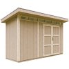 Timbela Drevený záhradný domček M902A plochá strecha, s podlahou, 161 x 412 cm