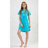 Dámská noční košile s krátkým rukávem Moře - tyrkysová - S
