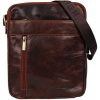 Sendi Design Pánska kožená taška cez rameno DANDY hnedá