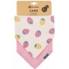 PETITE&MARS Podbradník bandana Luke 2 ks Beige Strawberies&Dusty Rose 3m+