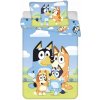 Jerry Fabrics · Obliečky do detskej postieľky Bluey - motív Šťastná rodinka - 100% bavlna - 100x135 cm + 40x60 cm