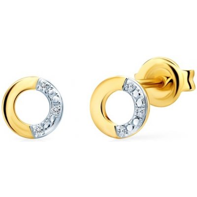 Náušnice kruhy SAVICKI: zlaté, diamanty - SAVE79525 Y