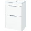 Mereo Mereo, Vigo, kúpeľňová skrinka s keramickým umývadlom, 51 cm, biela, dub, MER-CN310