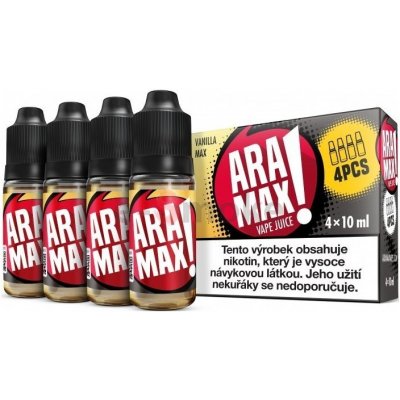 4-Pack Vanilla Max Aramax e-liquid, obsah nikotínu 3 mg