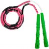 Korálkové Katana Rope - švihadlo pre začiatočníkov, nastaviteľná dĺžka, vhodné na chudnutie. Vyber farbu rukovätí:: Zelené, Vyber farbu korálikov: Růžovo/čierna Švihadlo s korálkami ti pomôže schudnúť