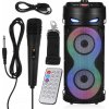 PRENOSNÝ BLUETOOTH REPRODUKTOR KARAOKE POWER AUDIO 16W s Výškovým Reproduktorom a Mikrofónom